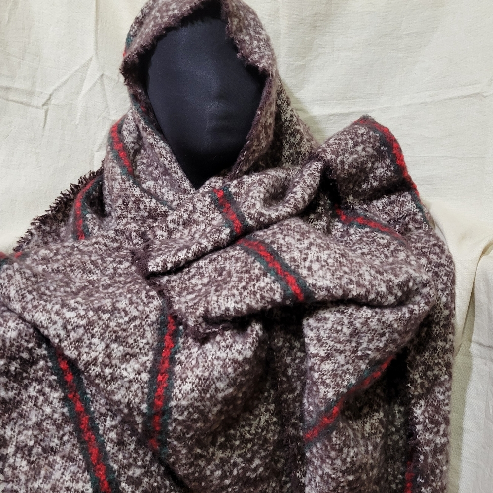 Cashmere Moda Italy Marled Striped Wrap/Scarf
